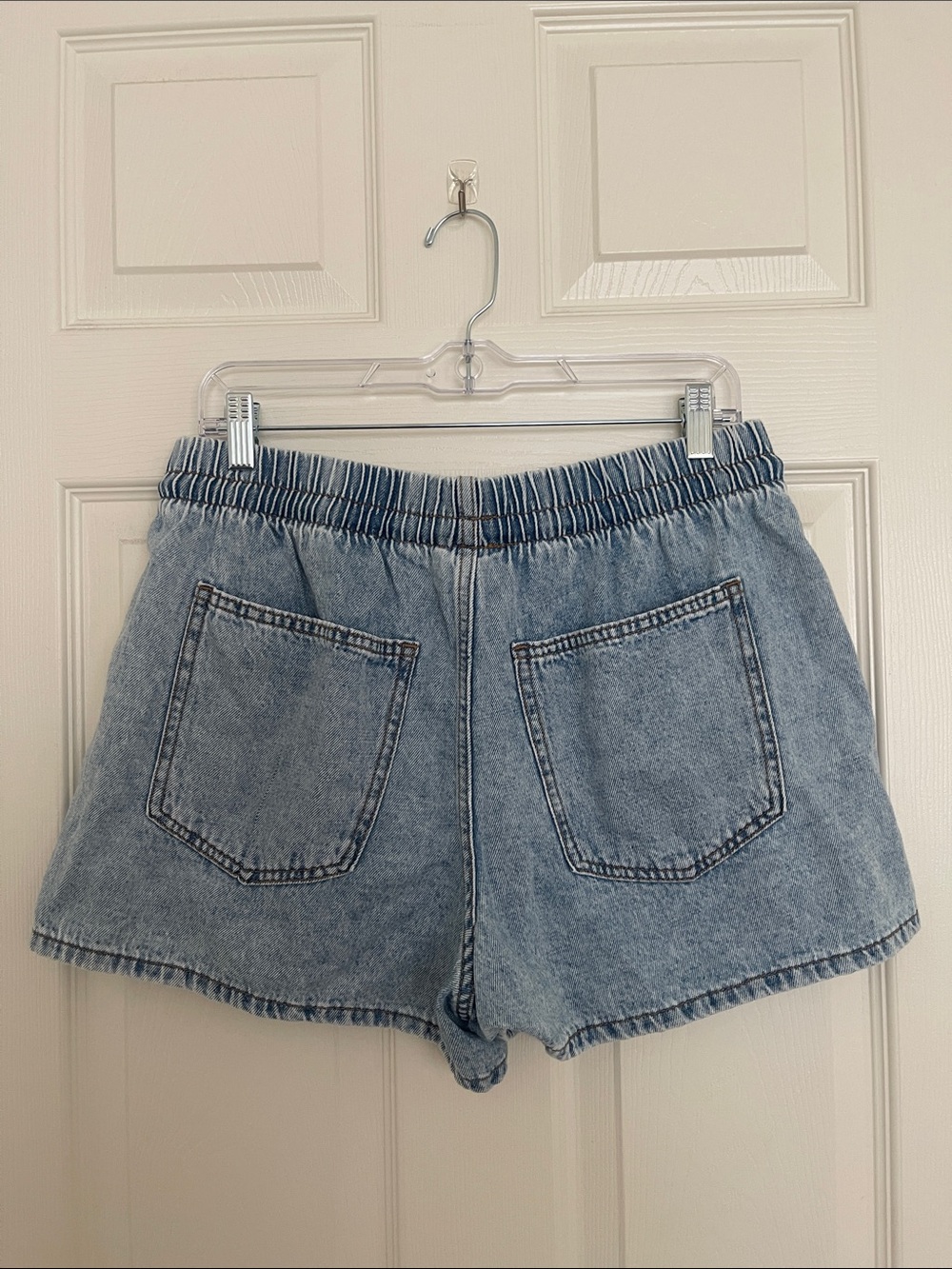 Universal Thread Light Blue Washed Denim Drawstring Shorts - Picture 3 of 4
